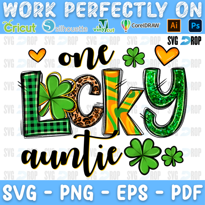 One Lucky Auntie St Patricks PNG