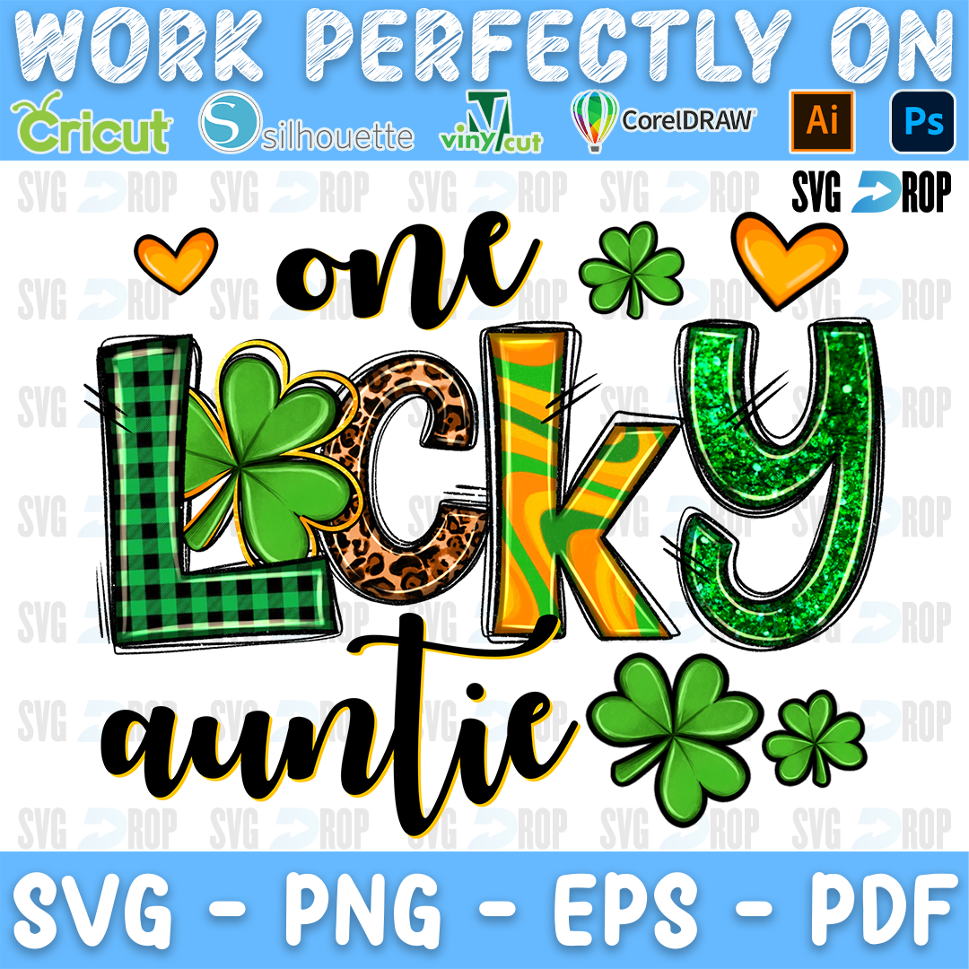 One Lucky Auntie St Patricks PNG