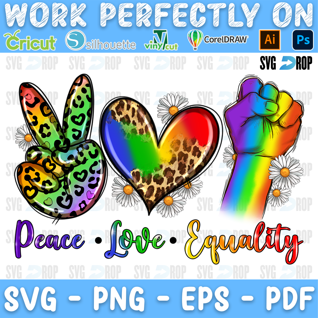 Peace Love Equality PNG