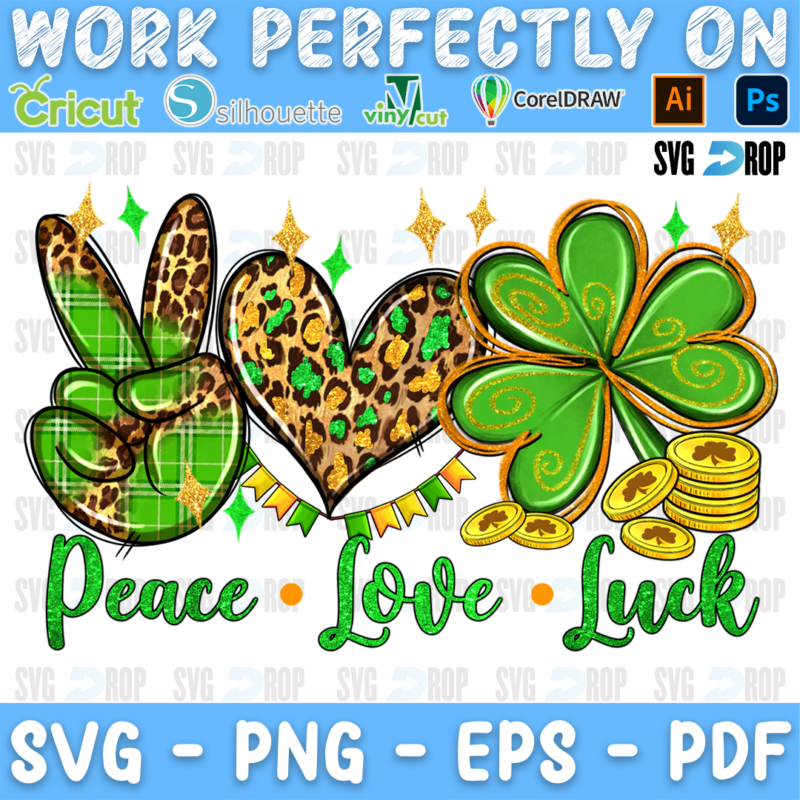 Peace Love Luck PNG