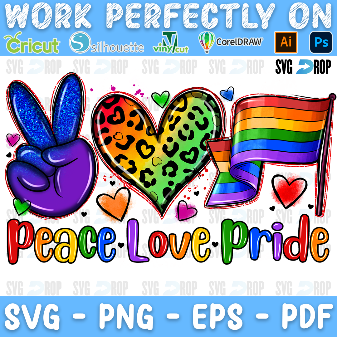 Peace Love Pride PNG