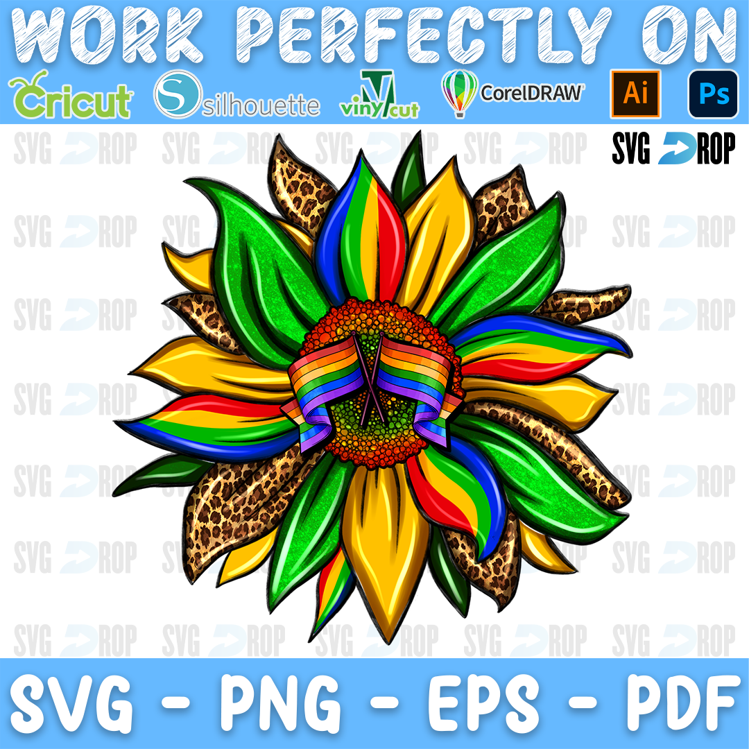 Pride Lgbt Leopard Sunflower PNG
