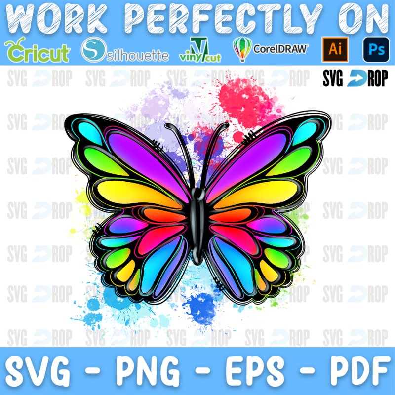 Rainbow Butterfly PNG