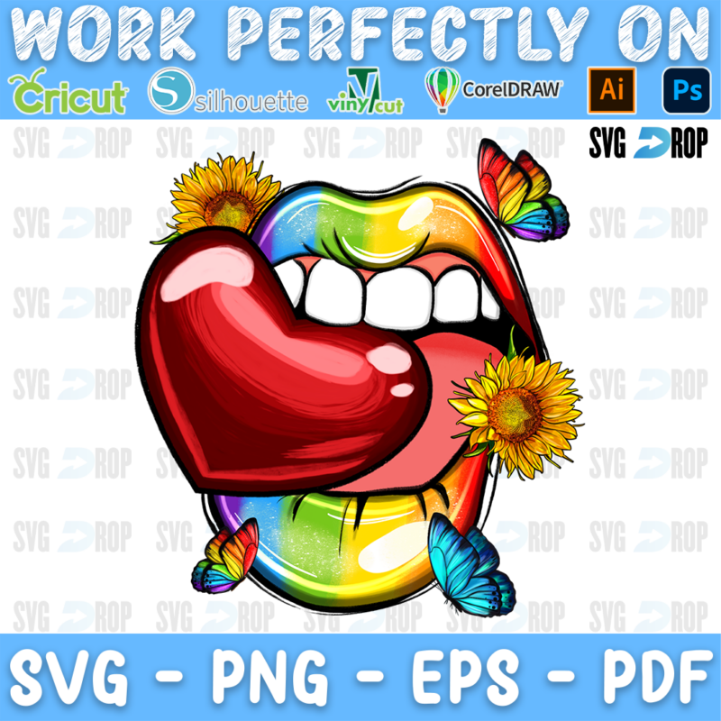 Rainbow Lip PNG