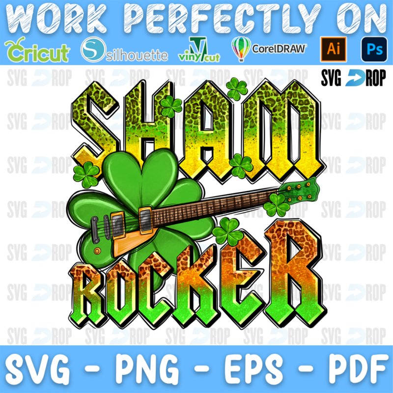 Sham Rocker With Guitar PNG