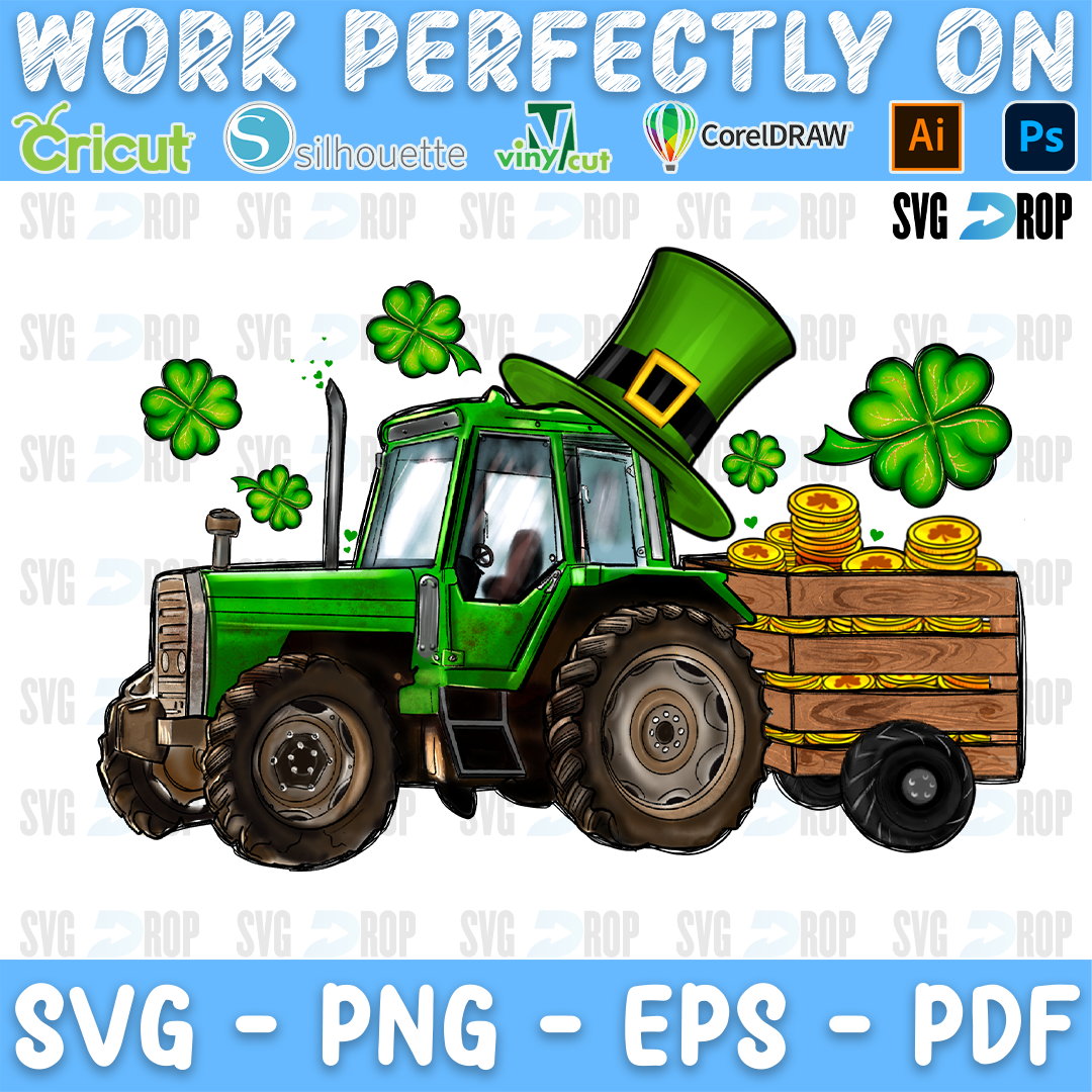 St Patrick's Day Farm Tractor PNG
