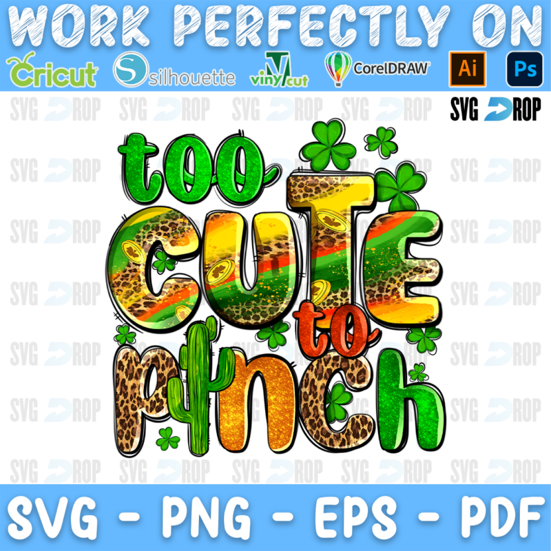 St Patricks Too Cute Pinch PNG