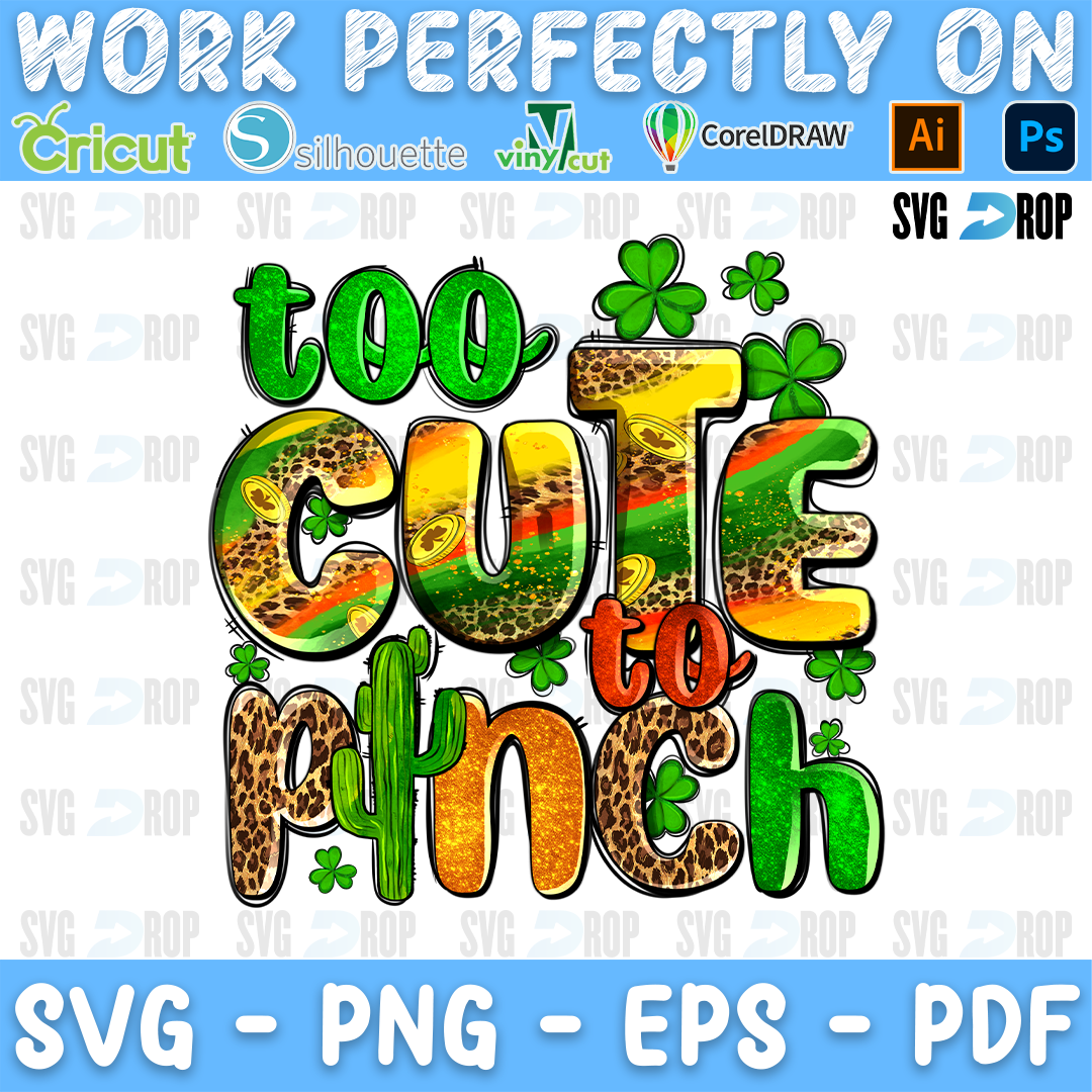 St Patricks Too Cute Pinch PNG