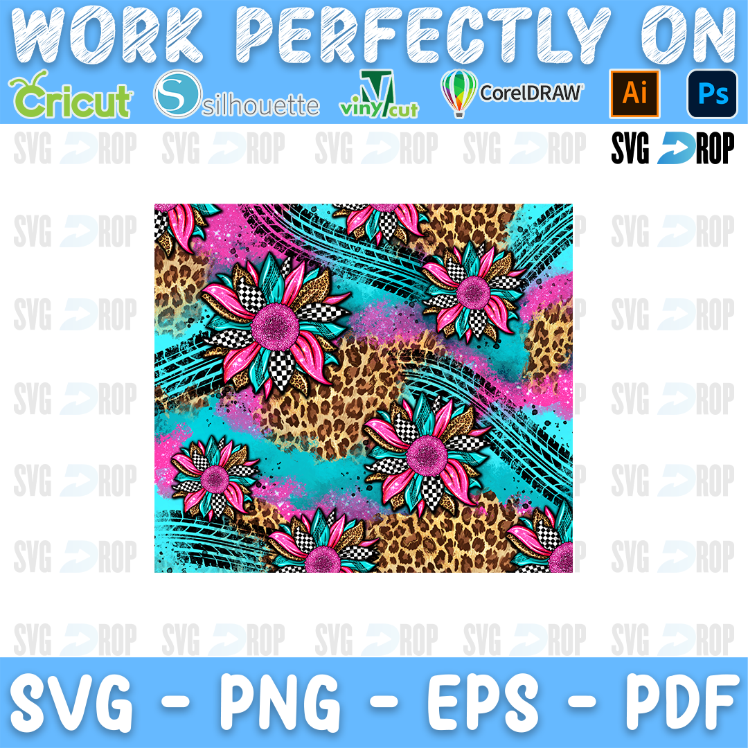 Race Sunflower Leopard Tire Track Background PNG