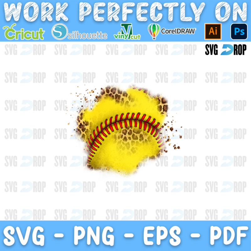 Softball Leopard Patches PNG