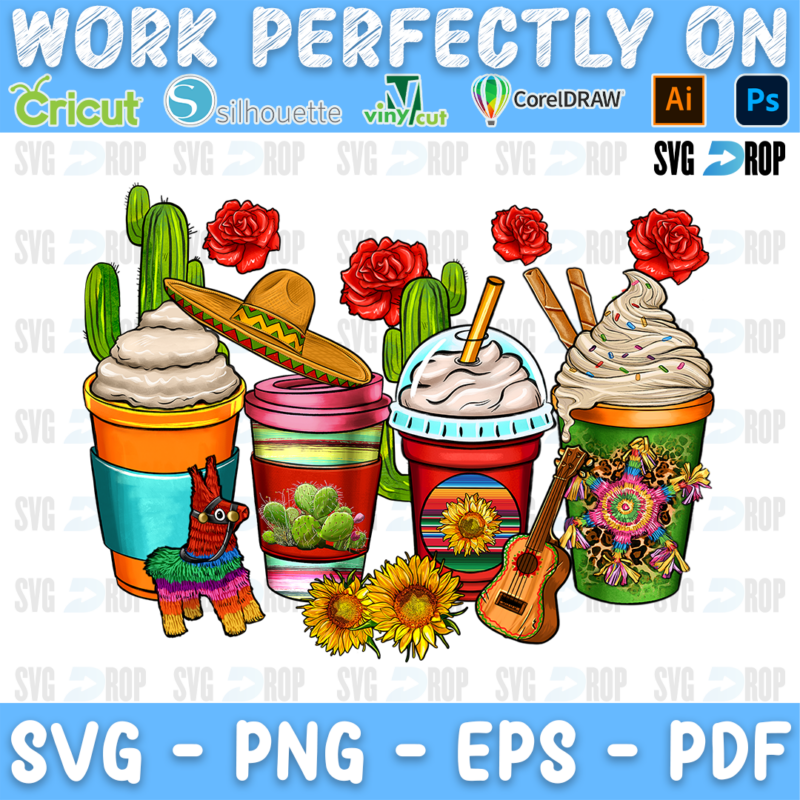 Cinco De Mayo Coffee Cups PNG