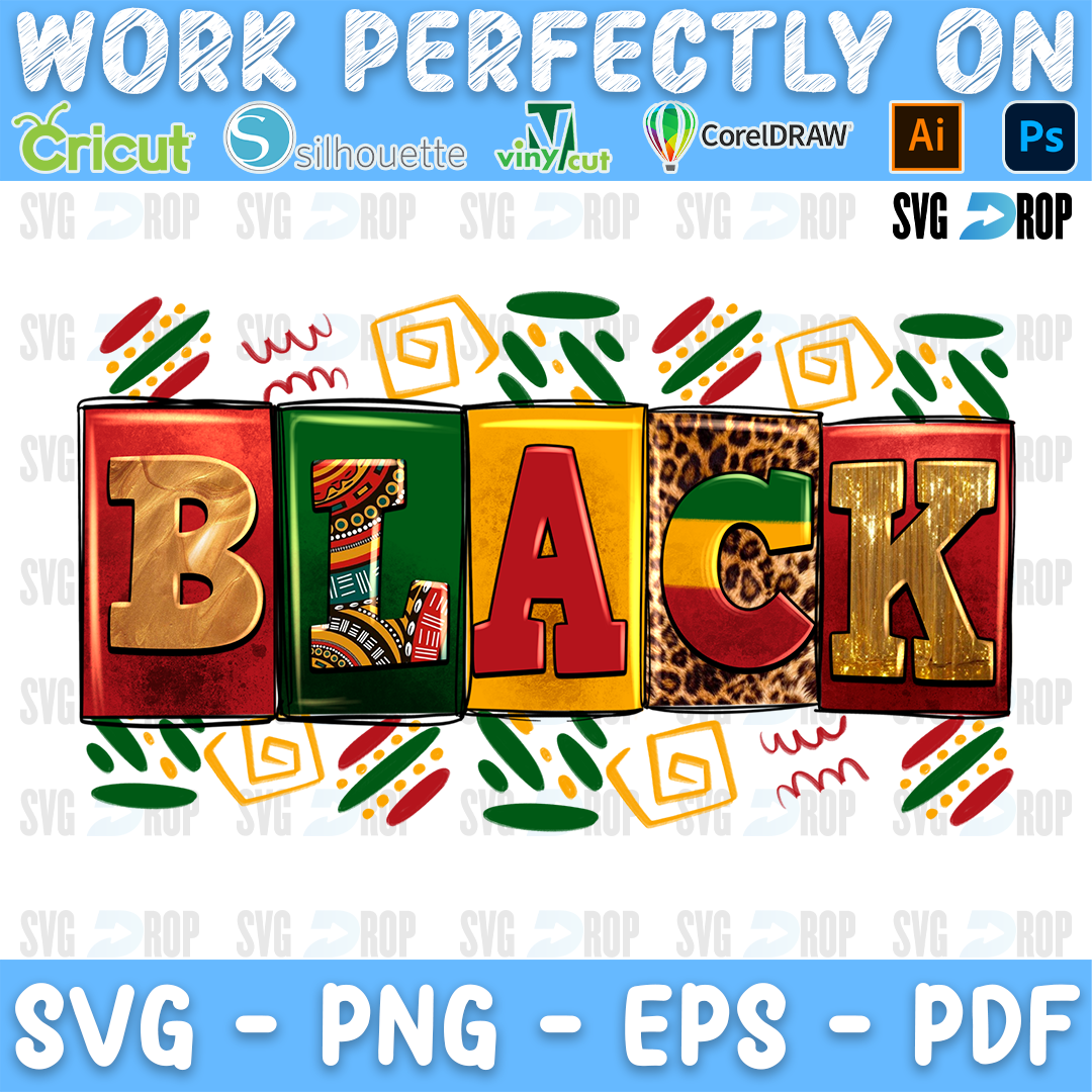 License Letters Black Juneteenth PNG
