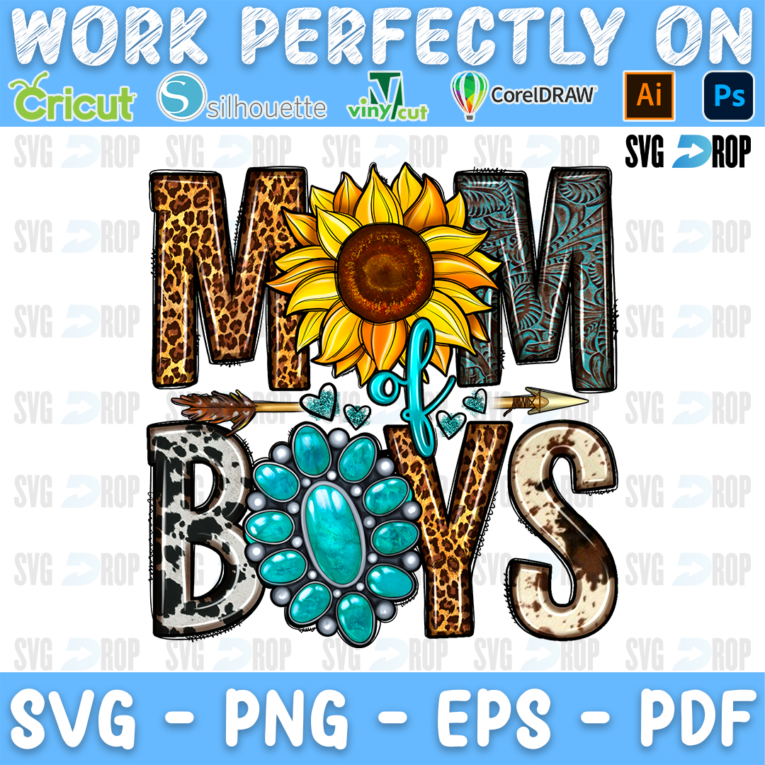 Mom of Boys sublimation PNG