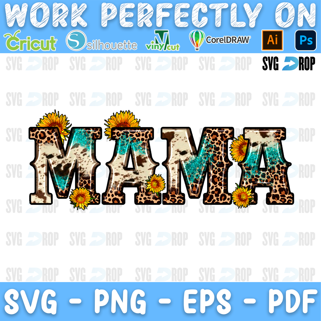 Mama Sunflower Leopard PNG