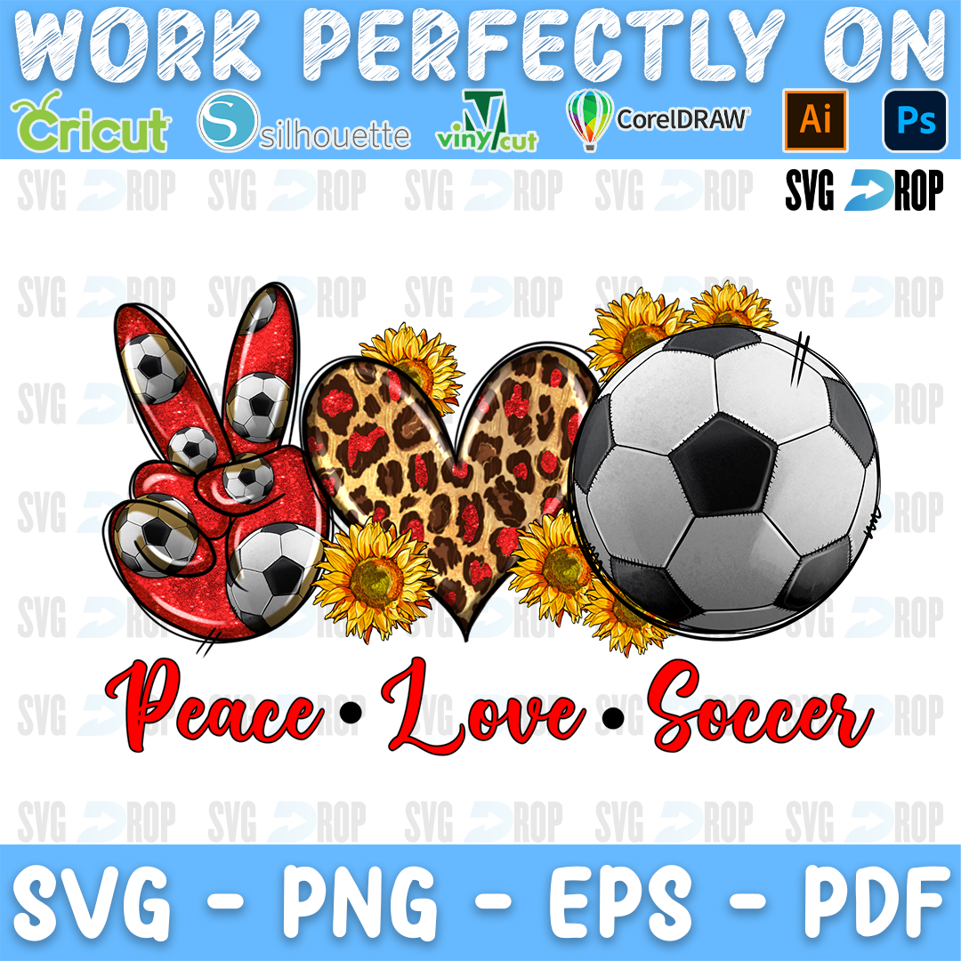 Peace Love Soccer PNG