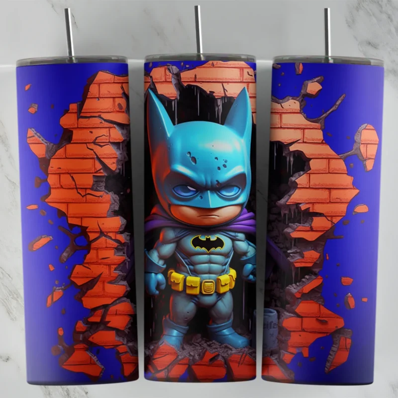 3D 3D Inflated Batman 2 20 oz tumbler sublimation wrap