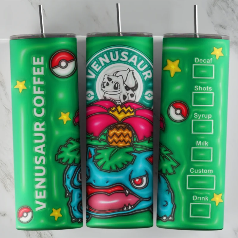 3D 3D Inflated Pokemon 7 20 oz tumbler sublimation wrap
