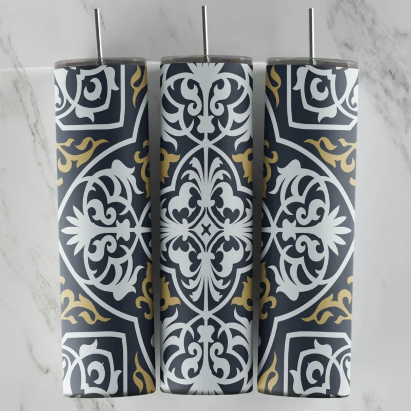 20 Oz 3D Arabesque Pattern 2 Tumbler Cup Design