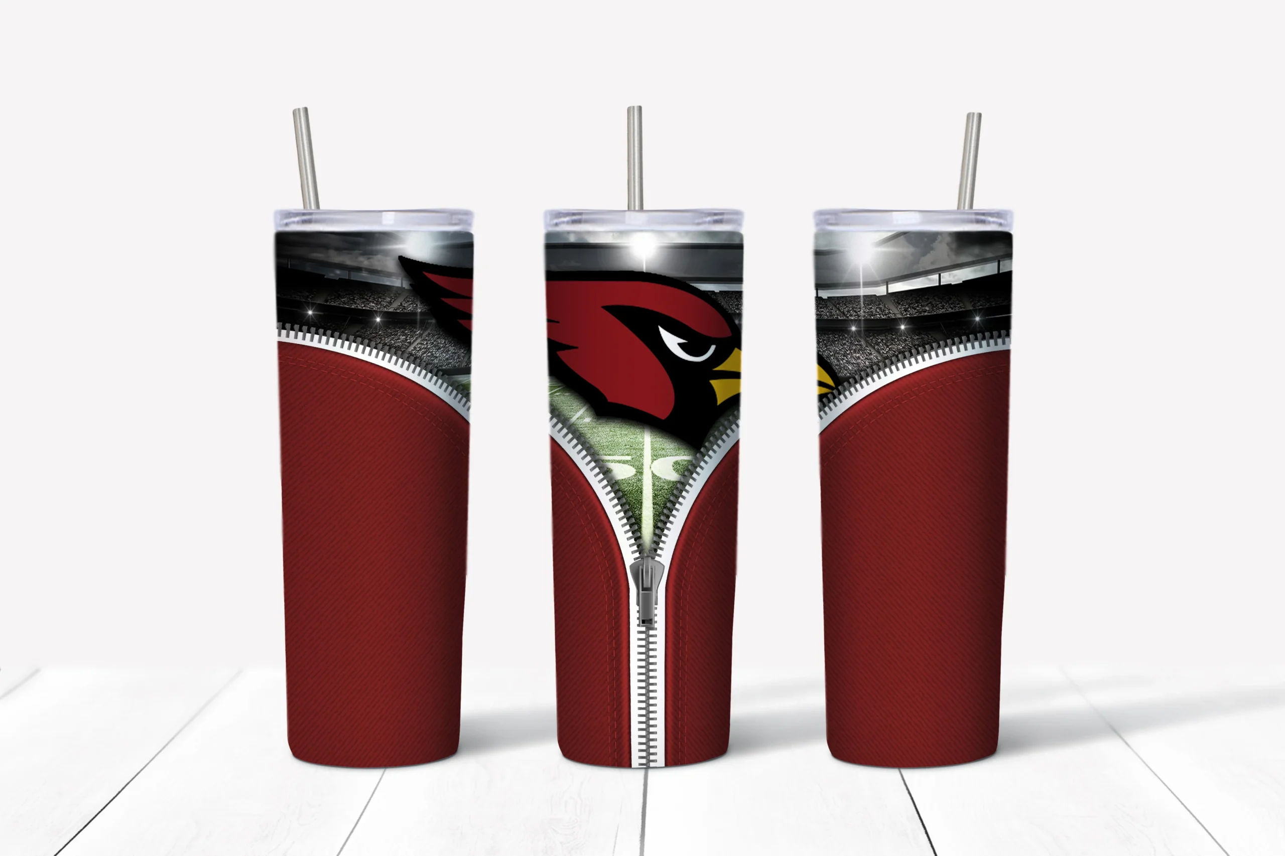 3D Arizona Cardinals 20 oz tumbler sublimation wrap