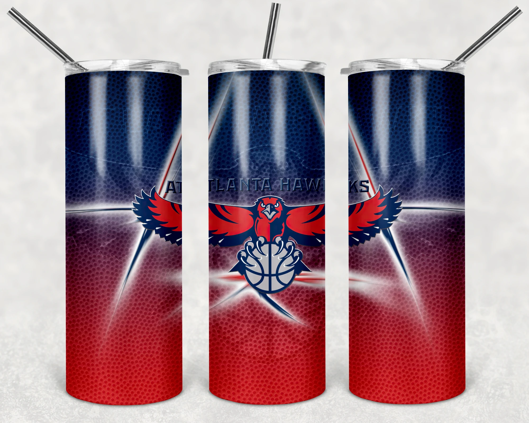 3D Atlanta Hawks 20 oz tumbler sublimation wrap