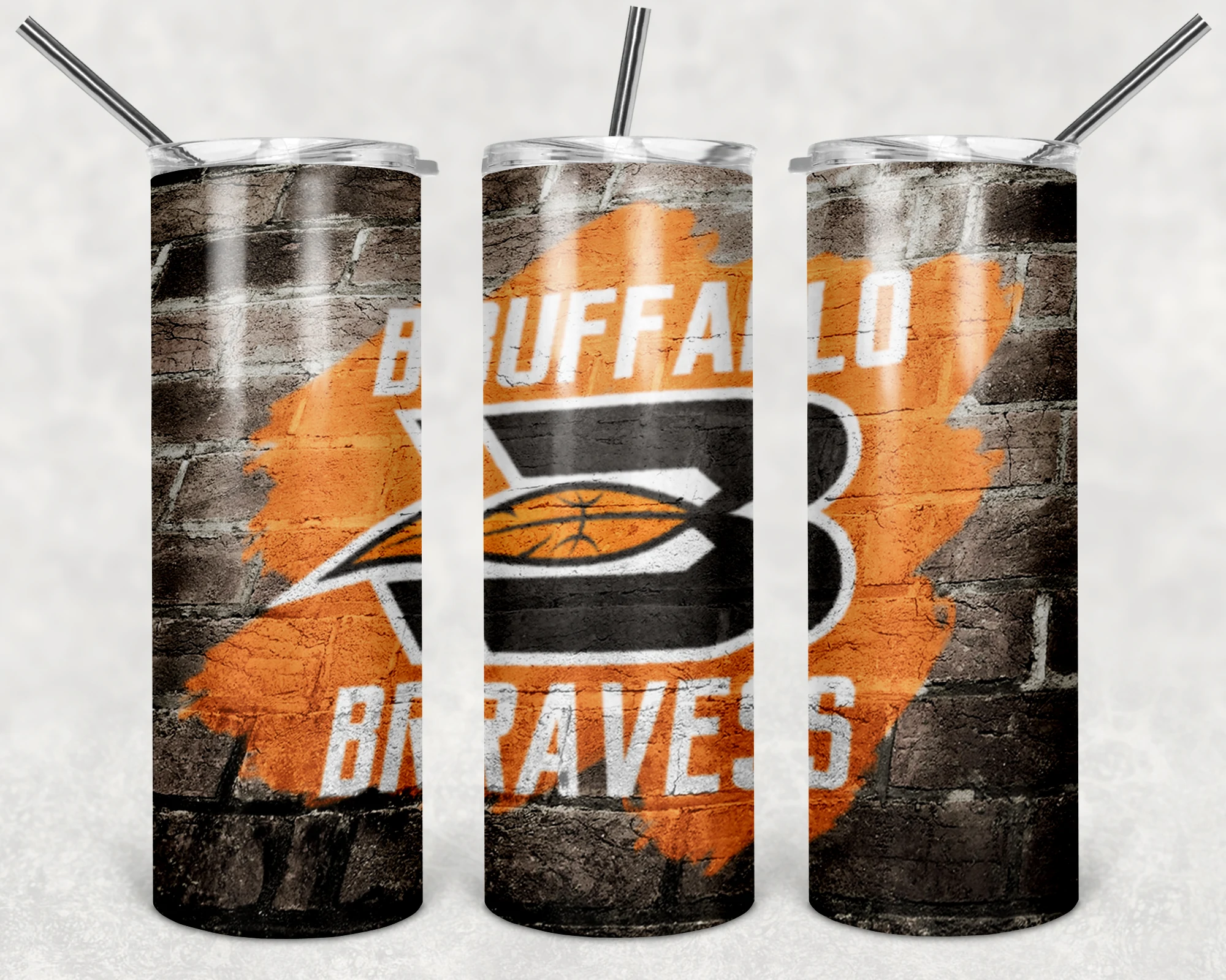 3D Buffalo Braves 20 oz tumbler sublimation wrap