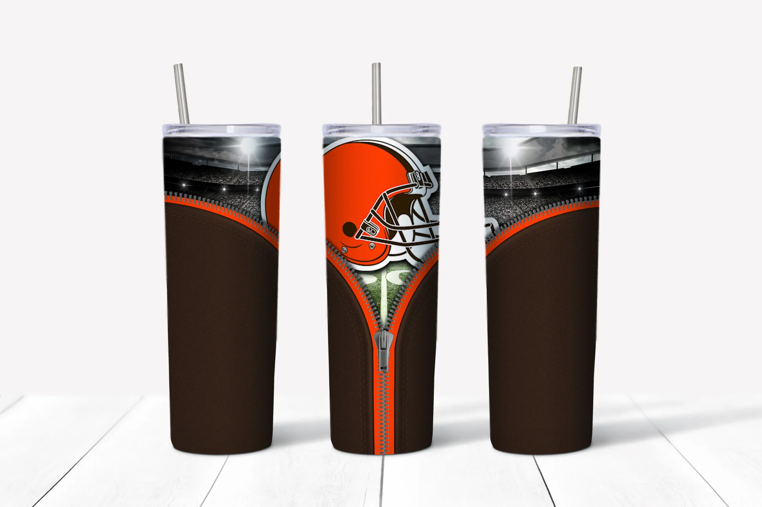 3D Cleveland Browns 20 oz tumbler sublimation wrap