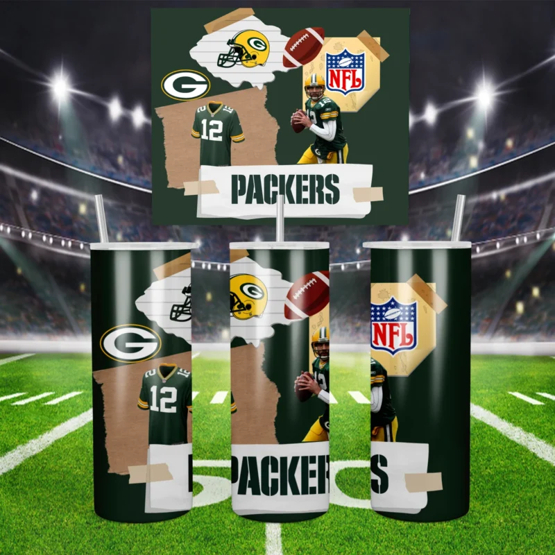 3D Green Bay Packers 20 oz tumbler sublimation wrap