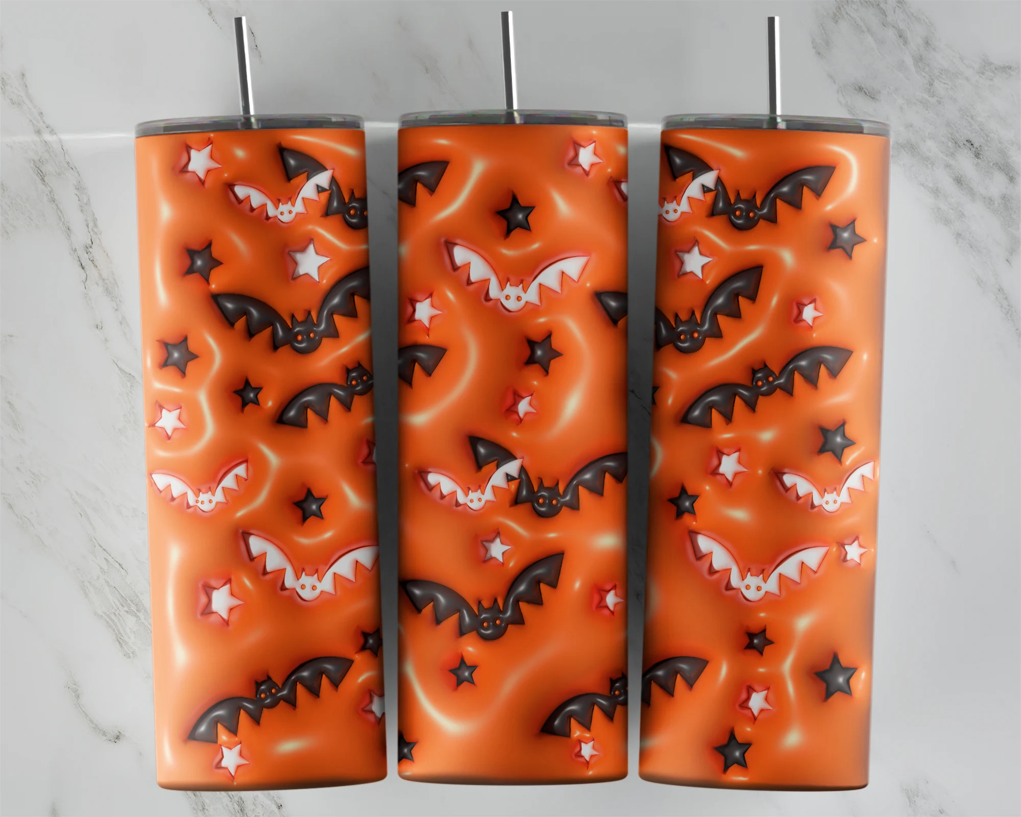 3D Inflated Bat 20 oz tumbler sublimation wrap