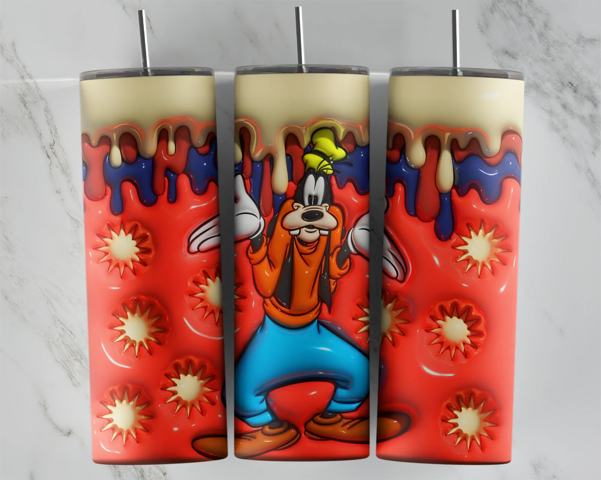 20 Oz 3D Inflated Cartoon 2 Tumbler Cup Design