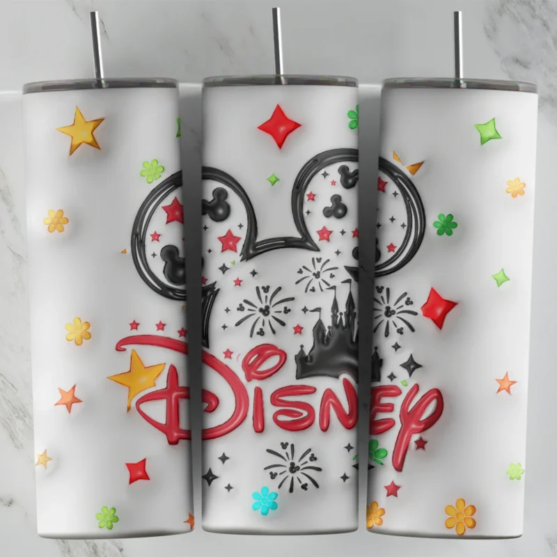 3D Inflated Disney 20 oz tumbler sublimation wrap