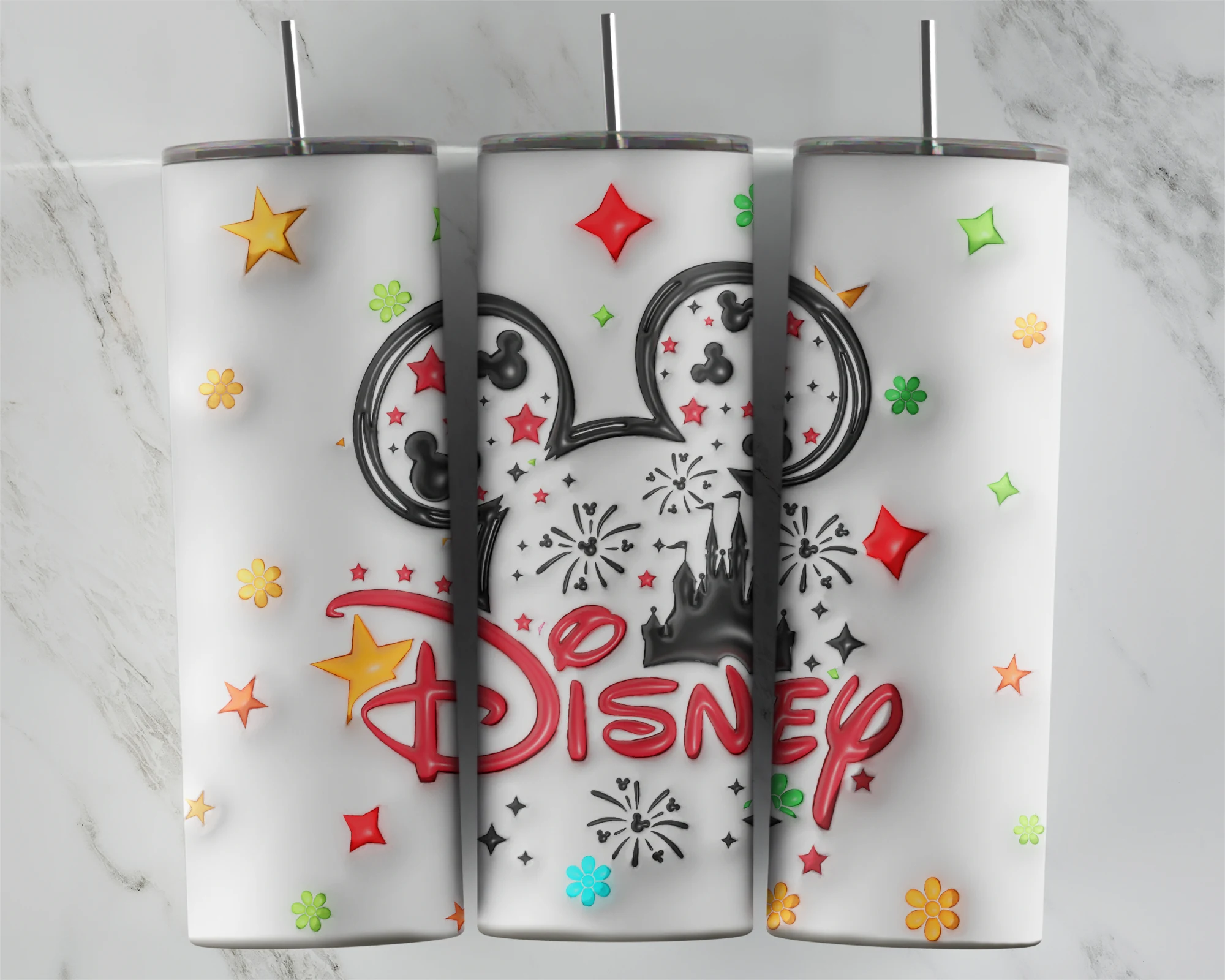 3D Inflated Disney 20 oz tumbler sublimation wrap