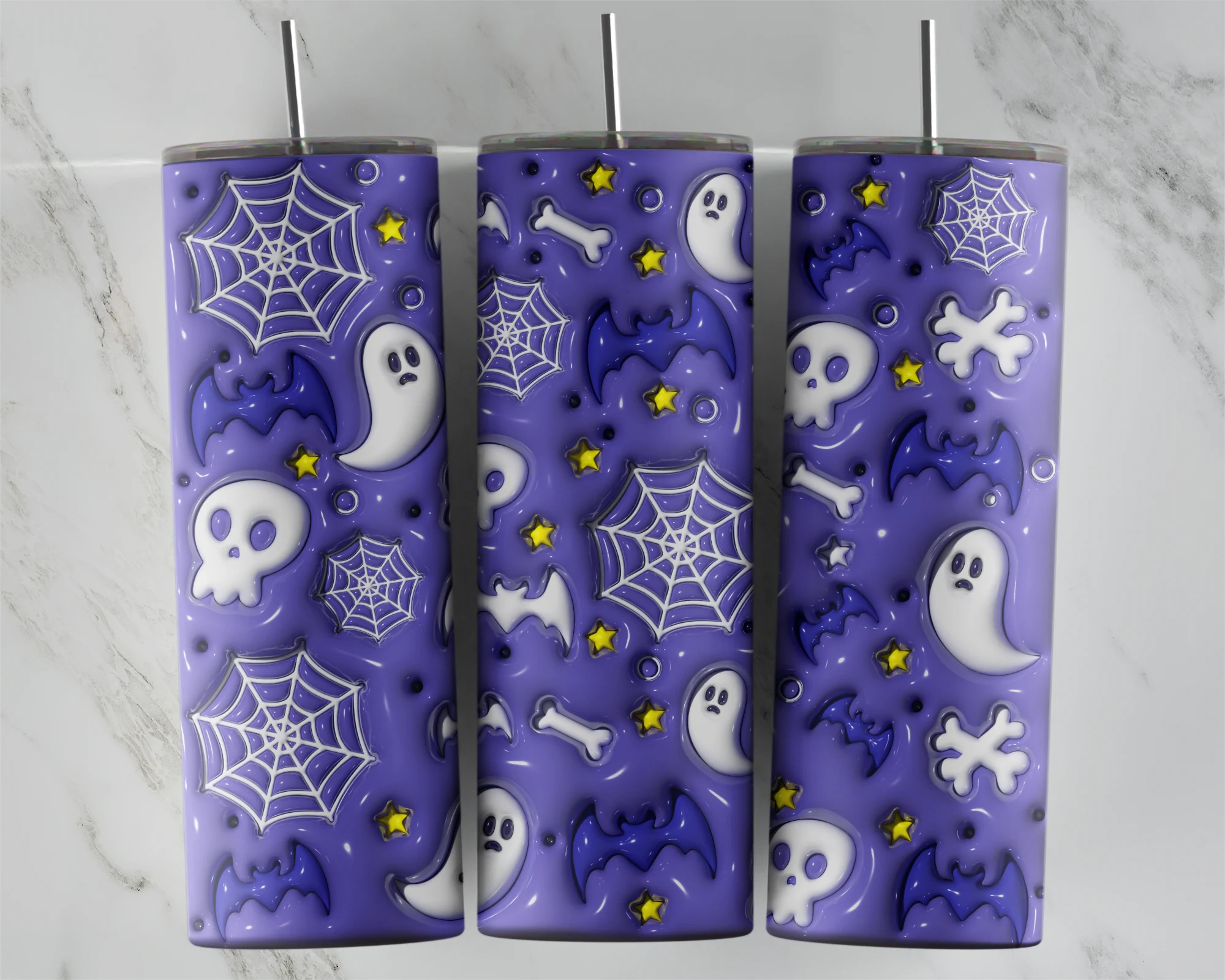 3D Inflated Halloween 3 20 oz tumbler sublimation wrap