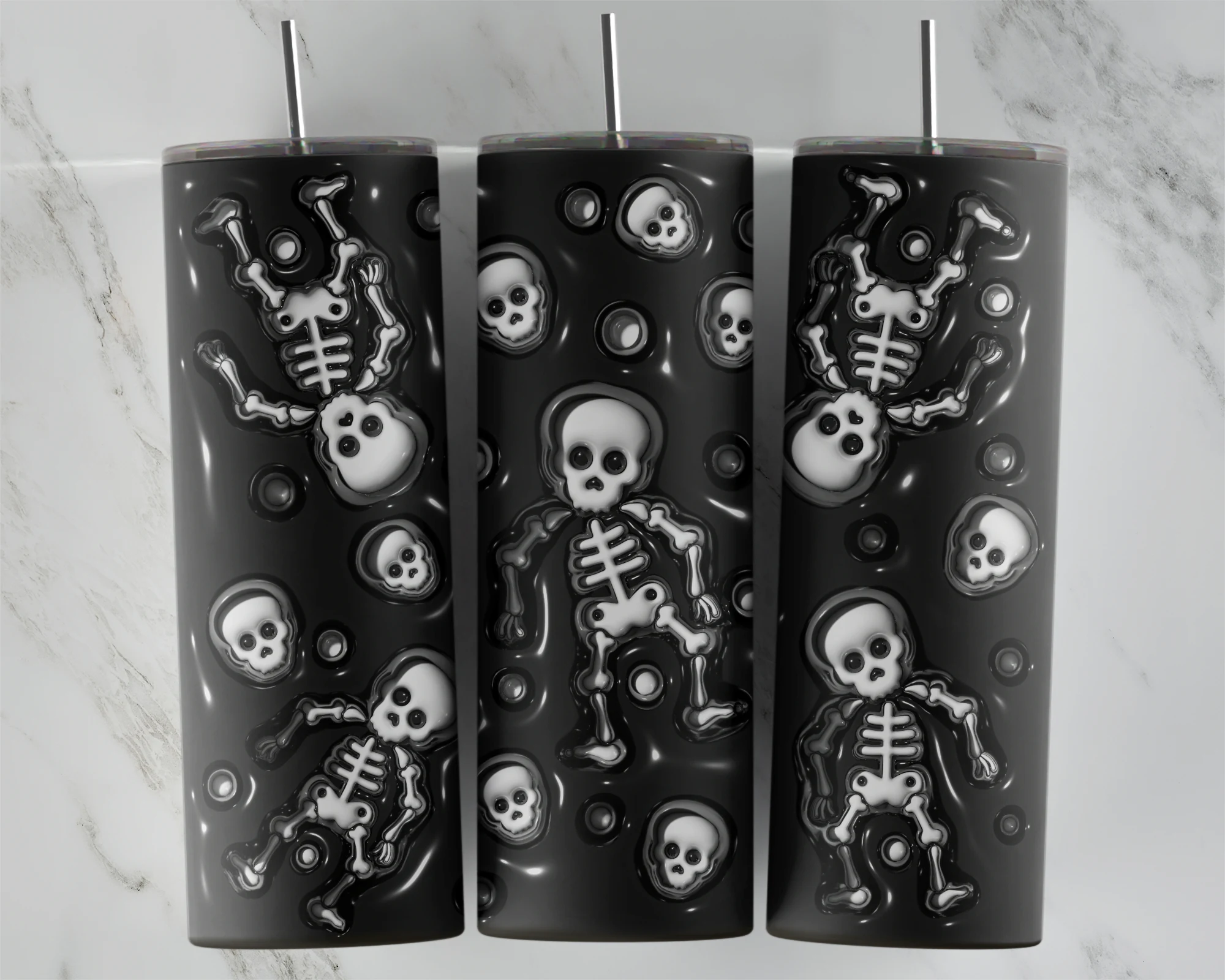 3D Inflated Halloween 4 20 oz tumbler sublimation wrap