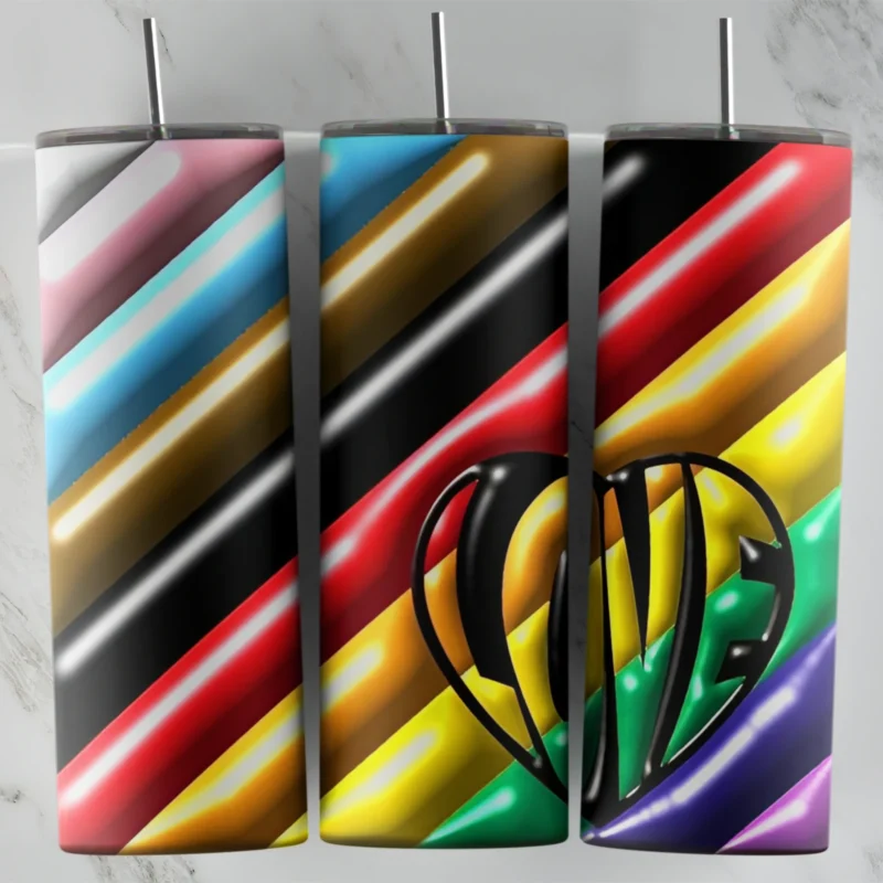 3D Inflated Lgbt 20 oz tumbler sublimation wrap