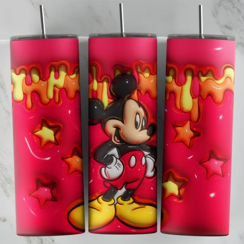 3D Inflated Mickey 5 20 oz tumbler sublimation wrap