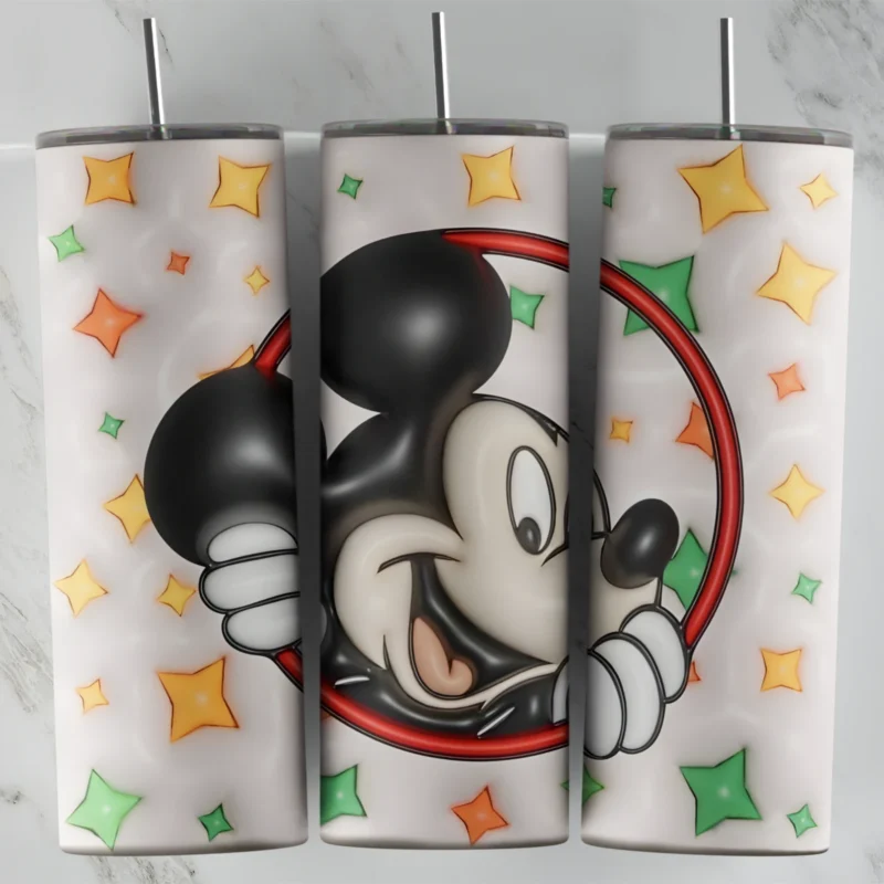 3D Inflated Mickey Mouse 20 oz tumbler sublimation wrap
