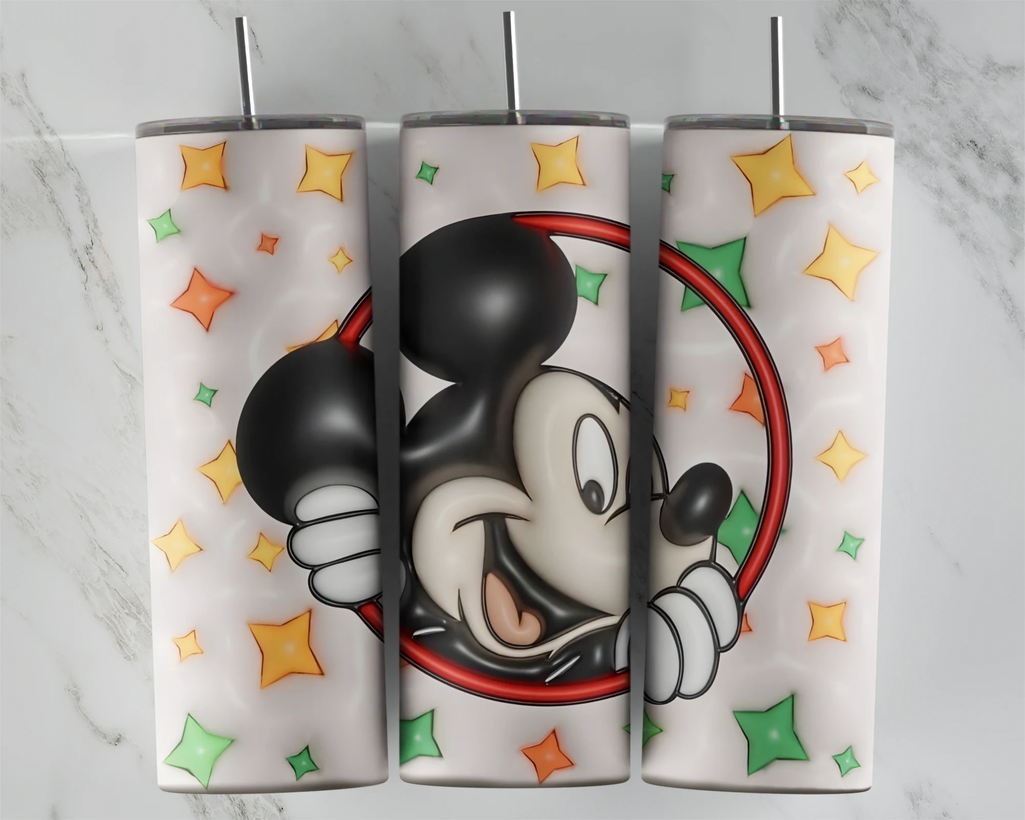 3D Inflated Mickey Mouse 20 oz tumbler sublimation wrap