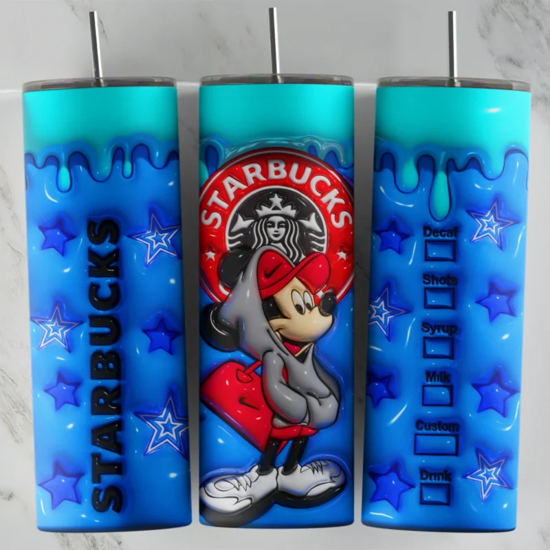 3D Inflated Minnie 5 20 oz tumbler sublimation wrap