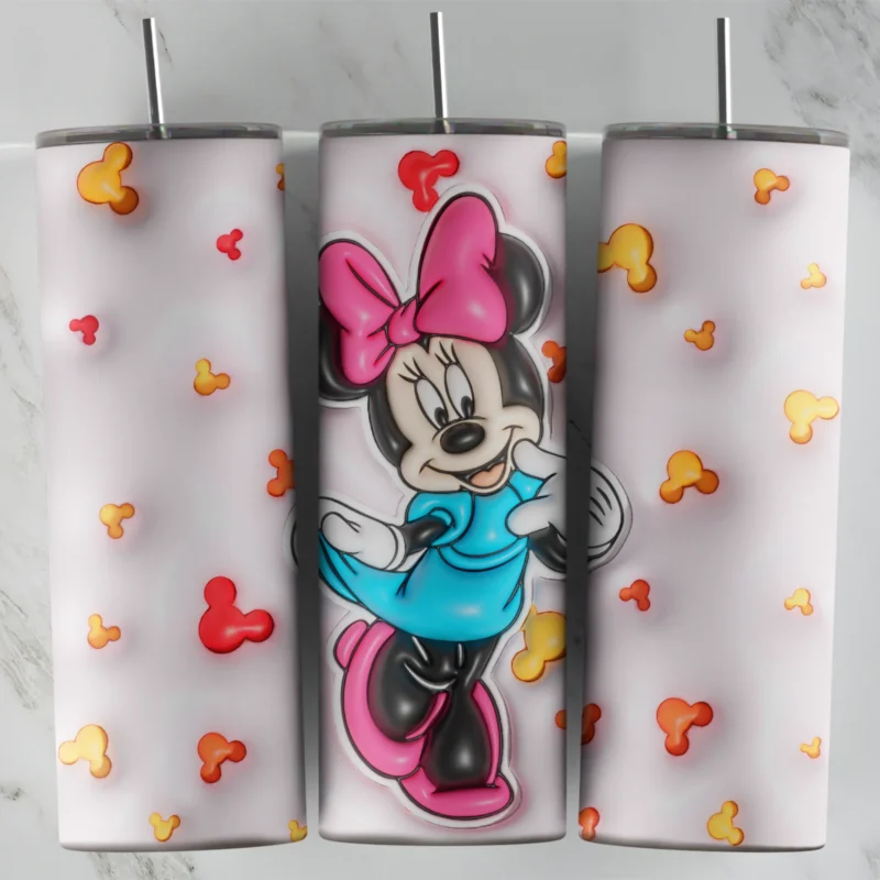 3D Inflated Minnie 20 oz tumbler sublimation wrap