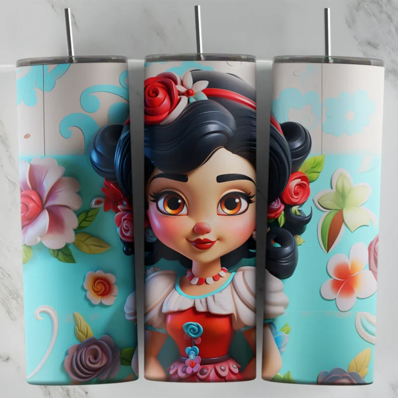3D Inflated Moana 3 20 oz tumbler sublimation wrap