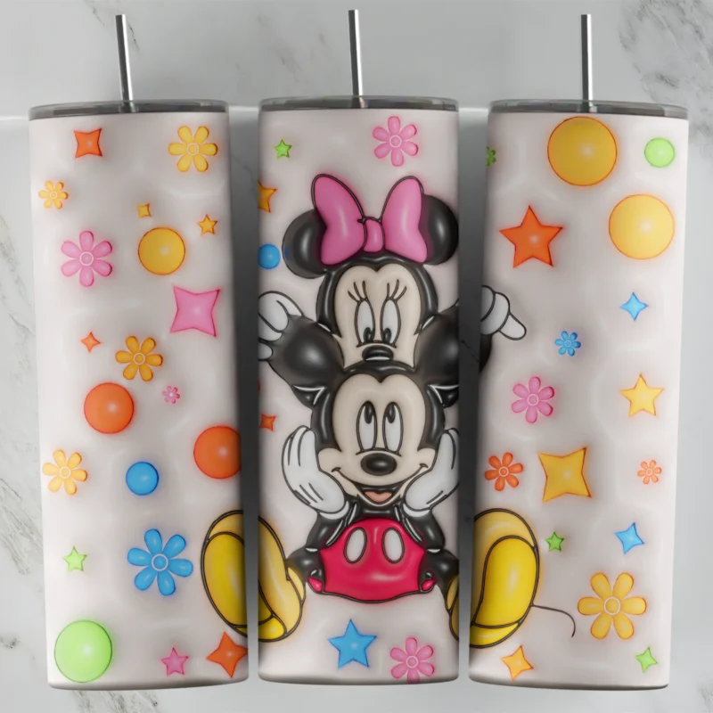 3D Inflated Mouse 5 20 oz tumbler sublimation wrap