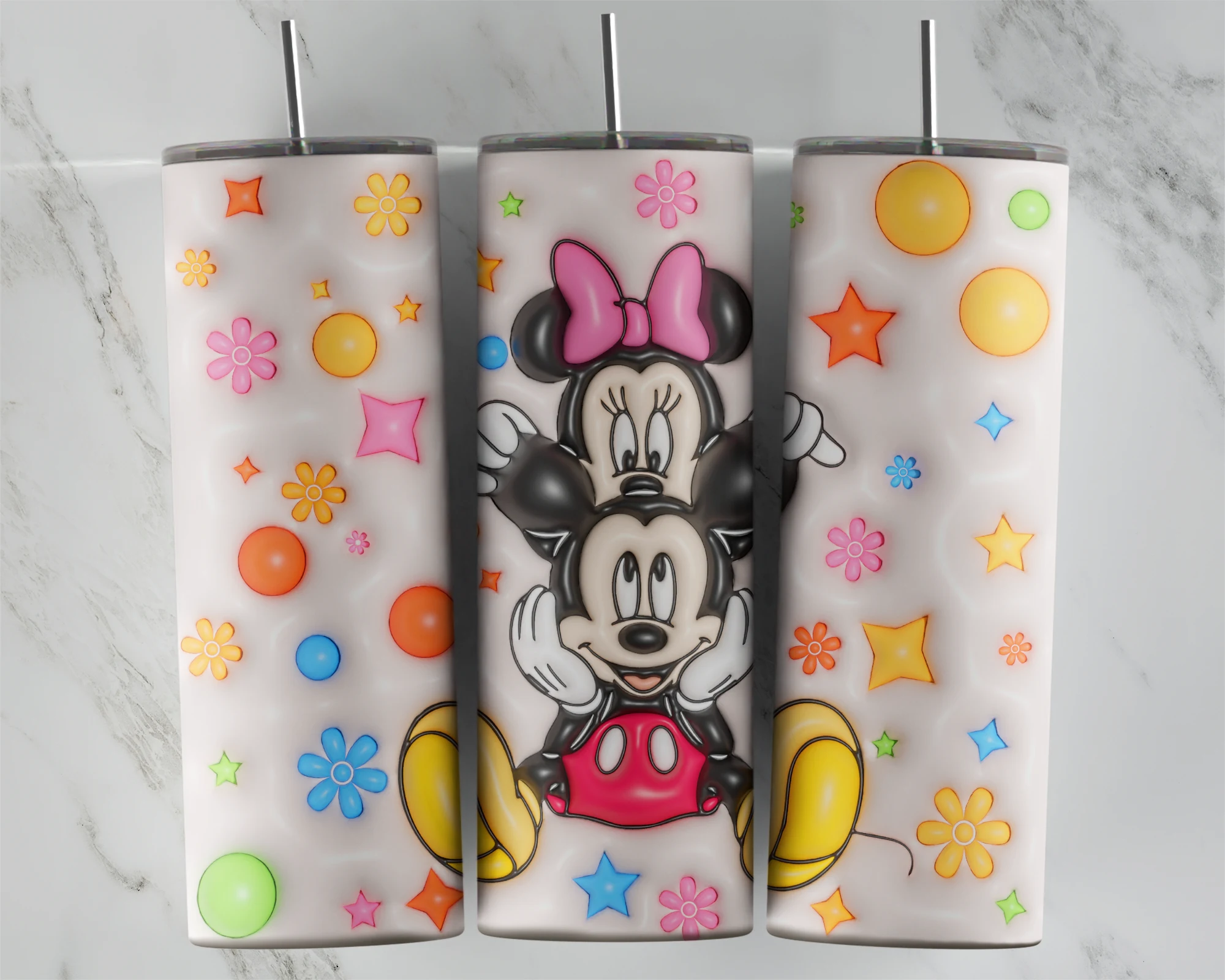 3D Inflated Mouse 5 20 oz tumbler sublimation wrap
