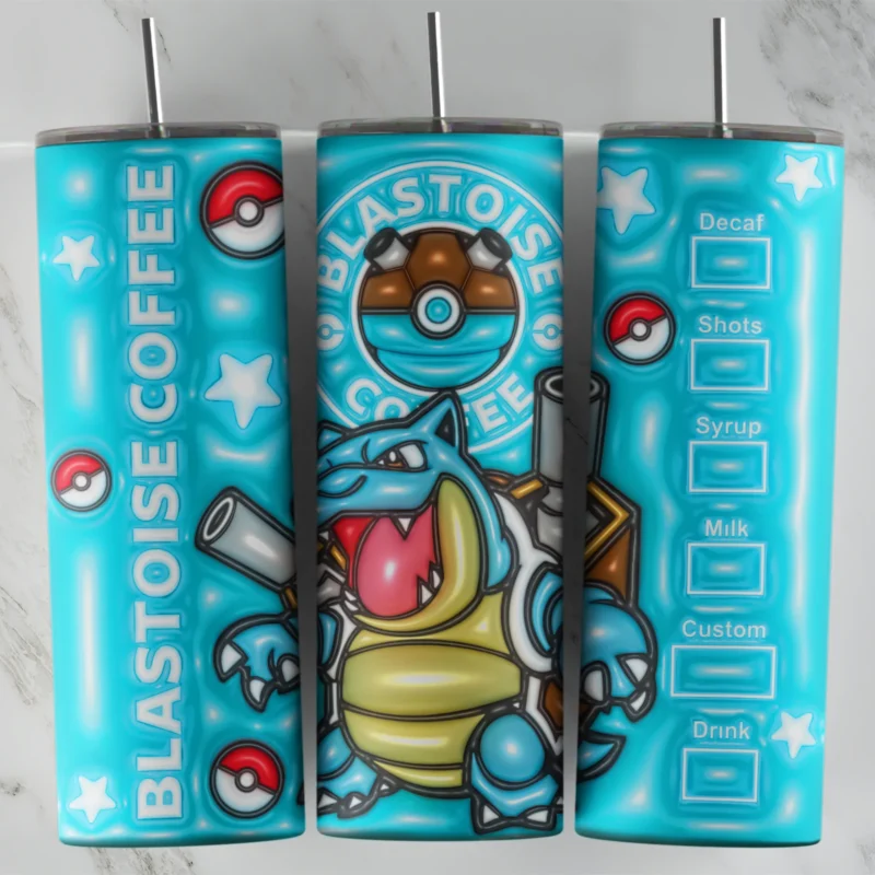 3D Inflated Pokemon 1 20 oz tumbler sublimation wrap