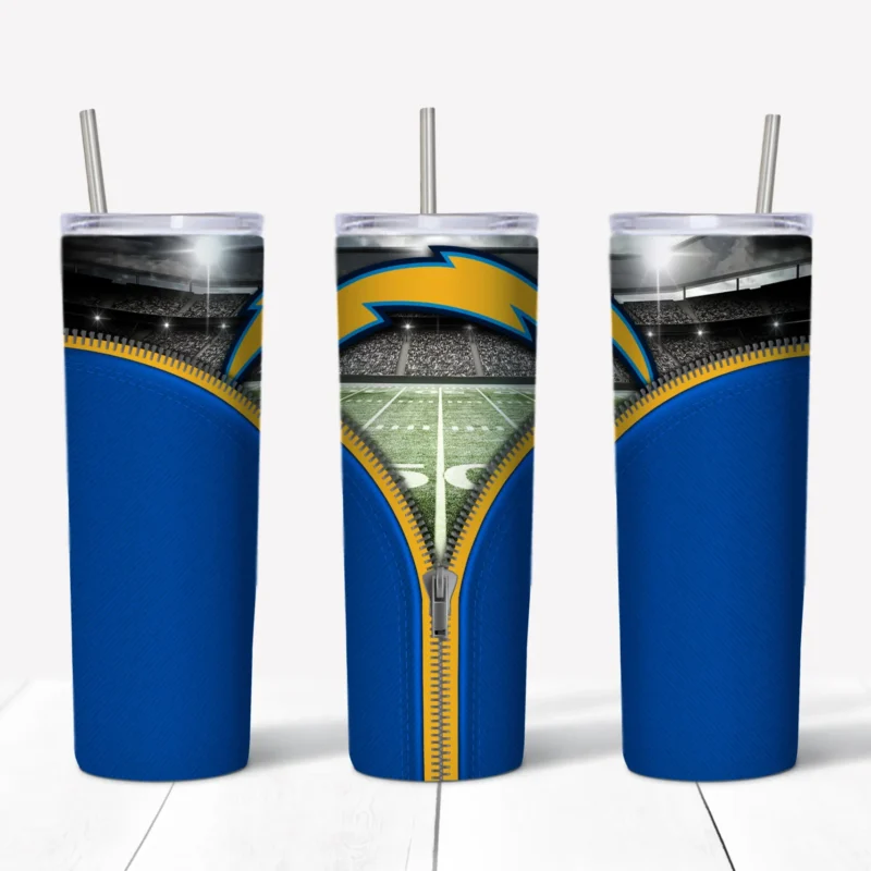 3D LA Chargers 20 oz tumbler sublimation wrap