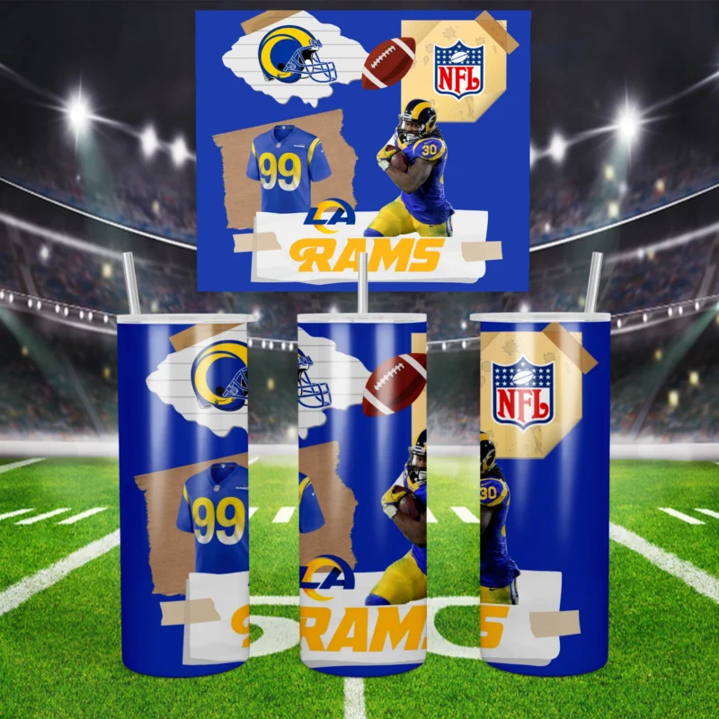 3D Los Angeles Rams 20 oz tumbler sublimation wrap