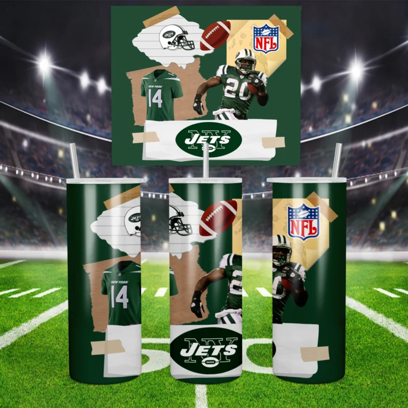 3D New York Jets 20 oz tumbler sublimation wrap