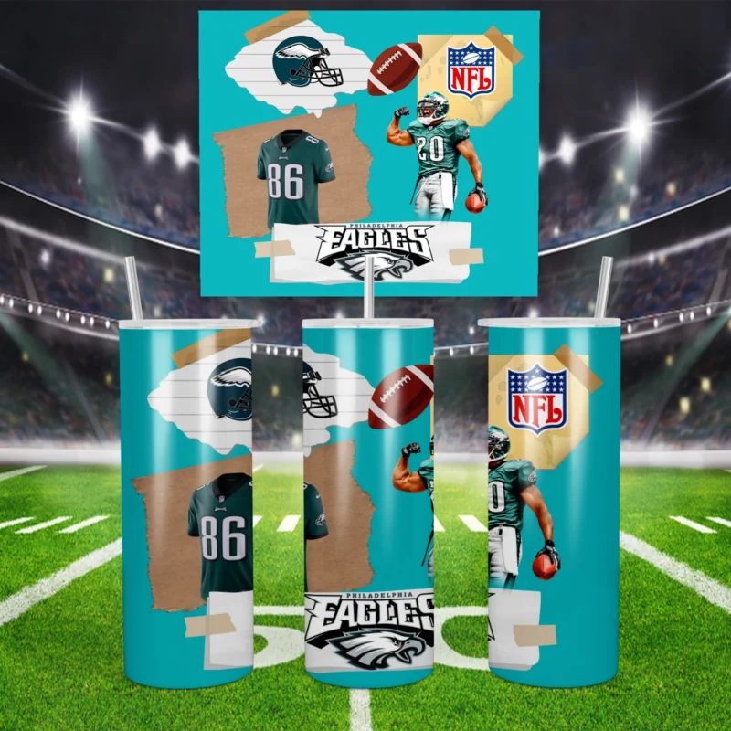 3D Philadelphia Eagles 20 oz tumbler sublimation wrap