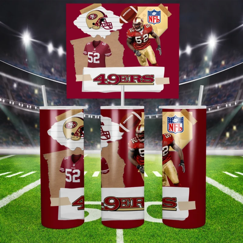 3D San Francisco 49ers 20 oz tumbler sublimation wrap