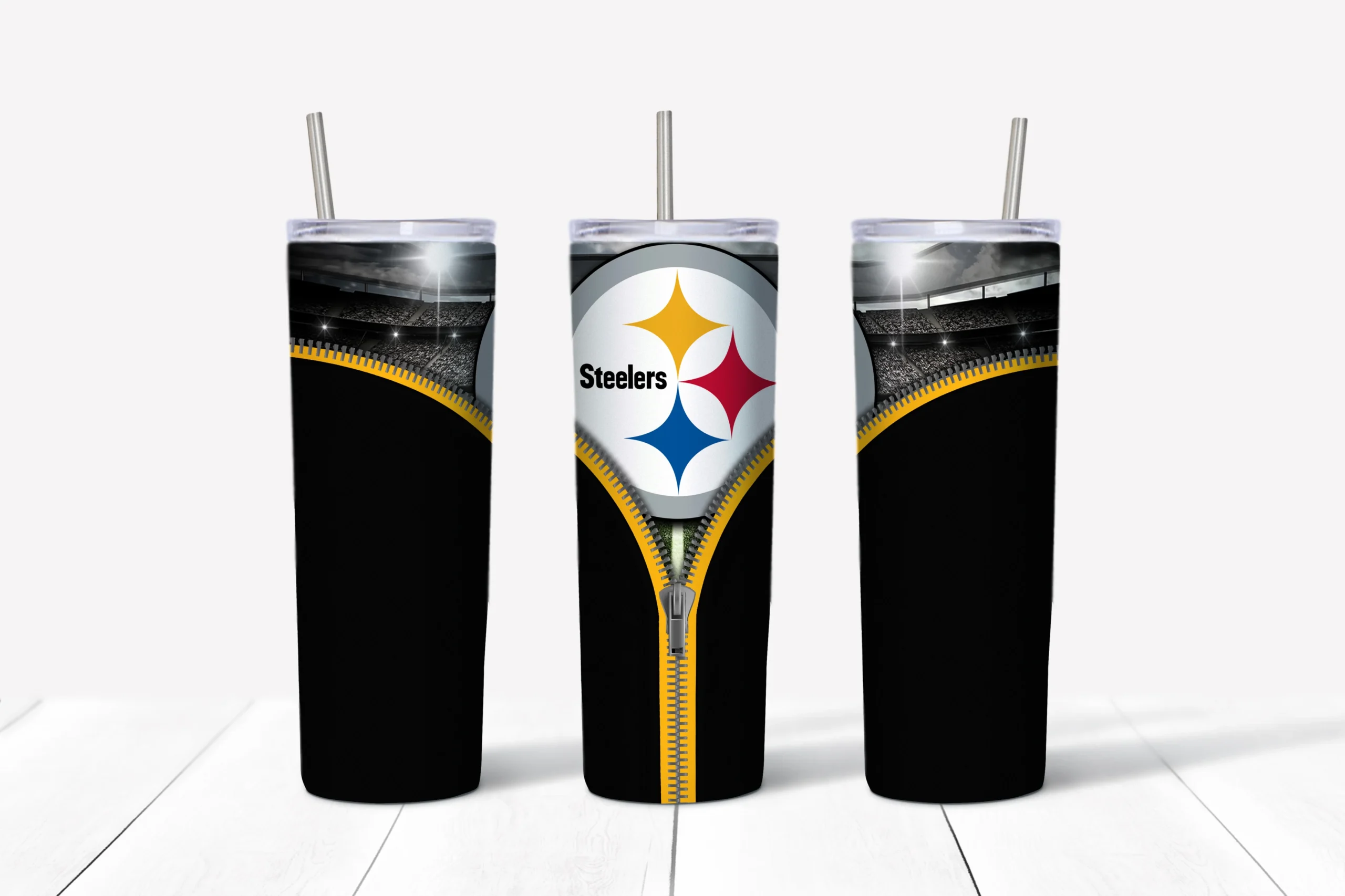 3D Steelers 20 oz tumbler sublimation wrap