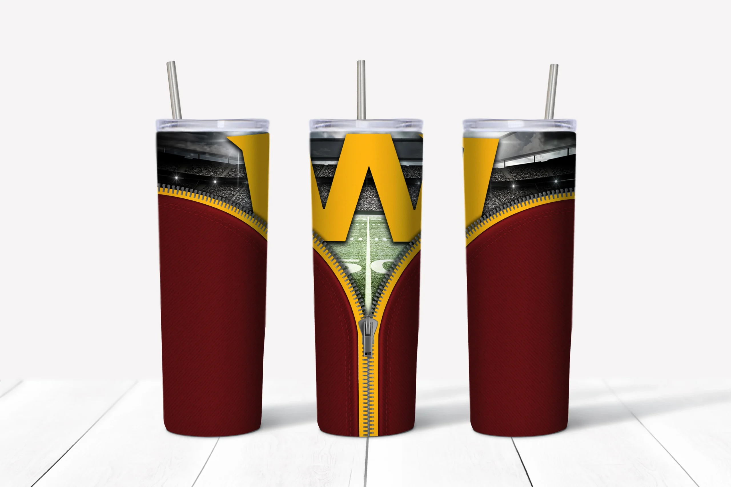 3D Washington Football Team 20 oz tumbler sublimation wrap